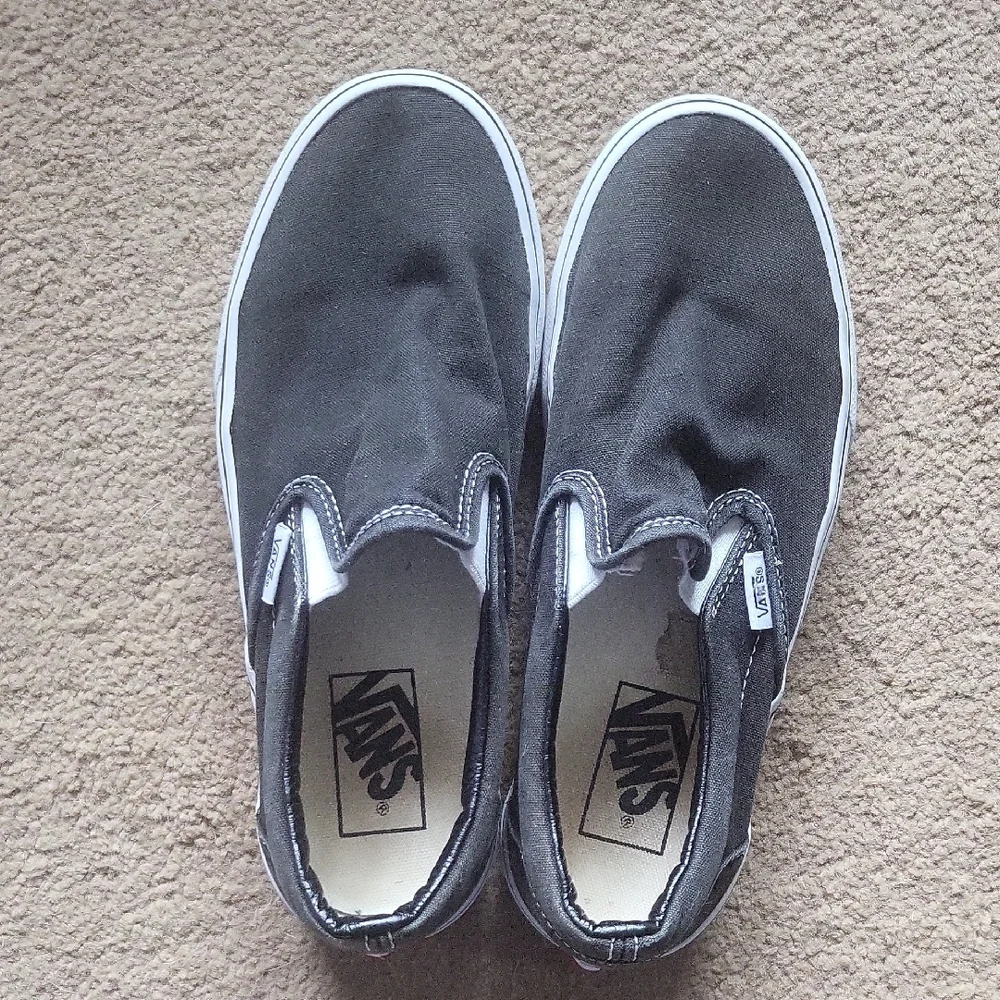 Vans Black and White Slip-On Sneakers - Picture 5 of 7